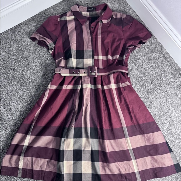 Liza Luxe Midi Dress Plaid- with belt NWOT - Picture 6 of 6